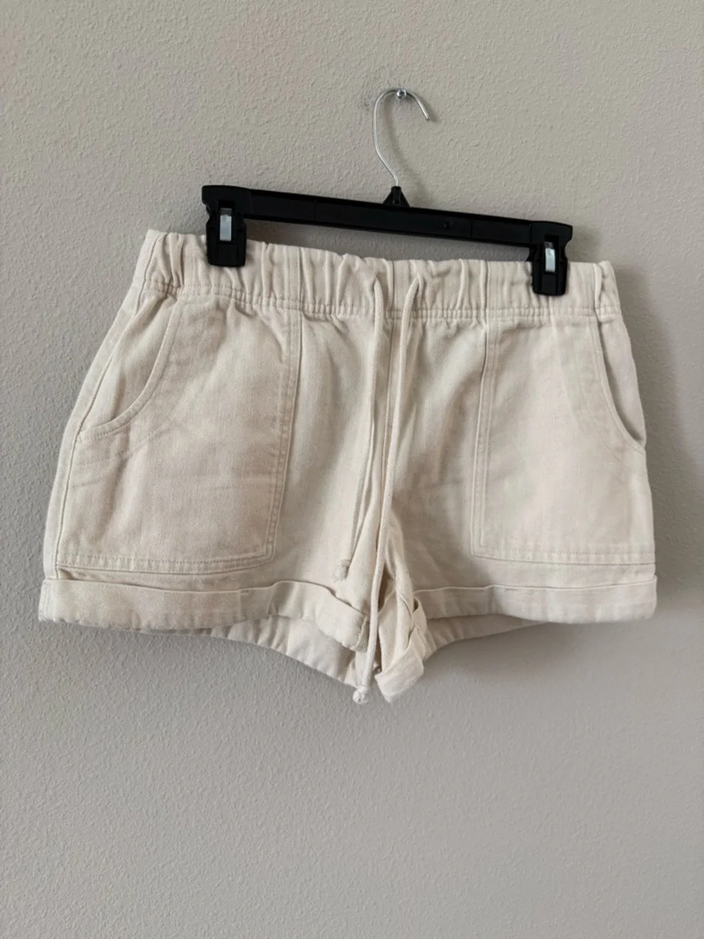 Aerie Cream High Waisted Tie Drawstring Shorts Small - Picture 5 of 10